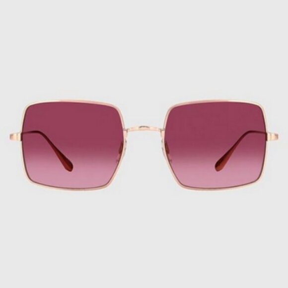 💕GARRETT LEIGHT💕 Crescent Sunglasses ~ Rose Gold Frame Pink Mirror Lenses NWT - Picture 5 of 12